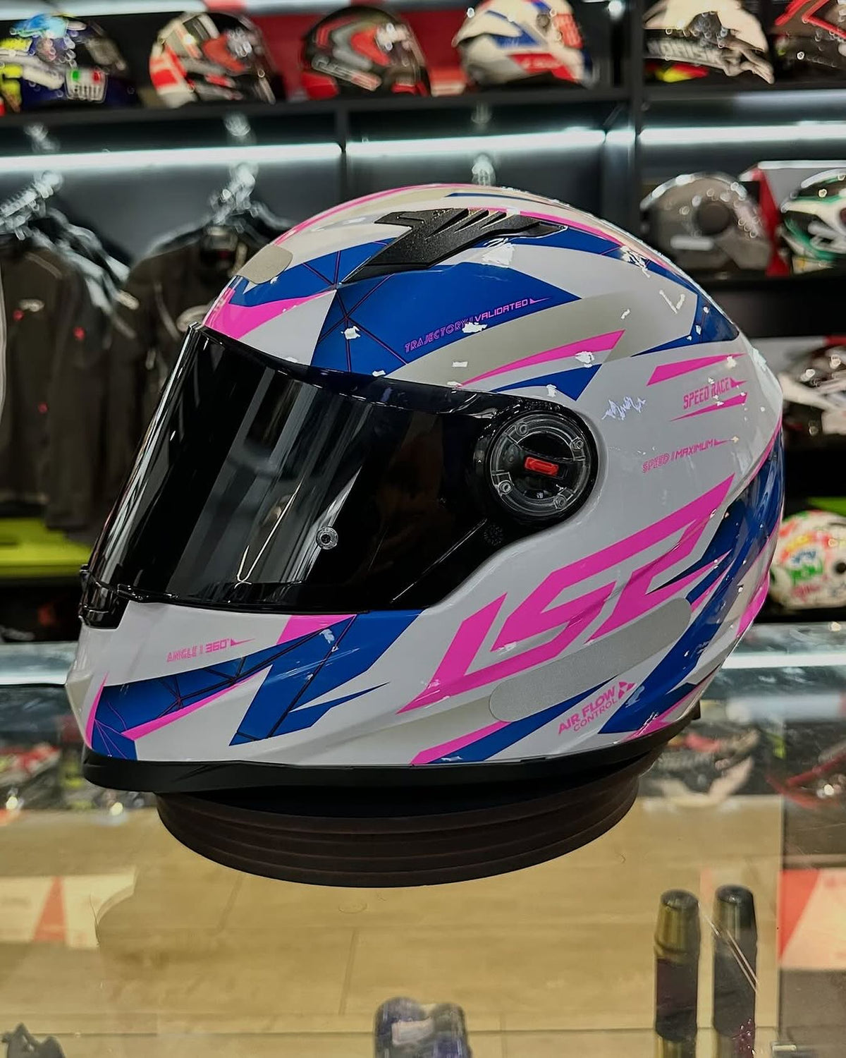 CAPACETE LS2 CLASSIC DRAZE BRANCO E ROSA