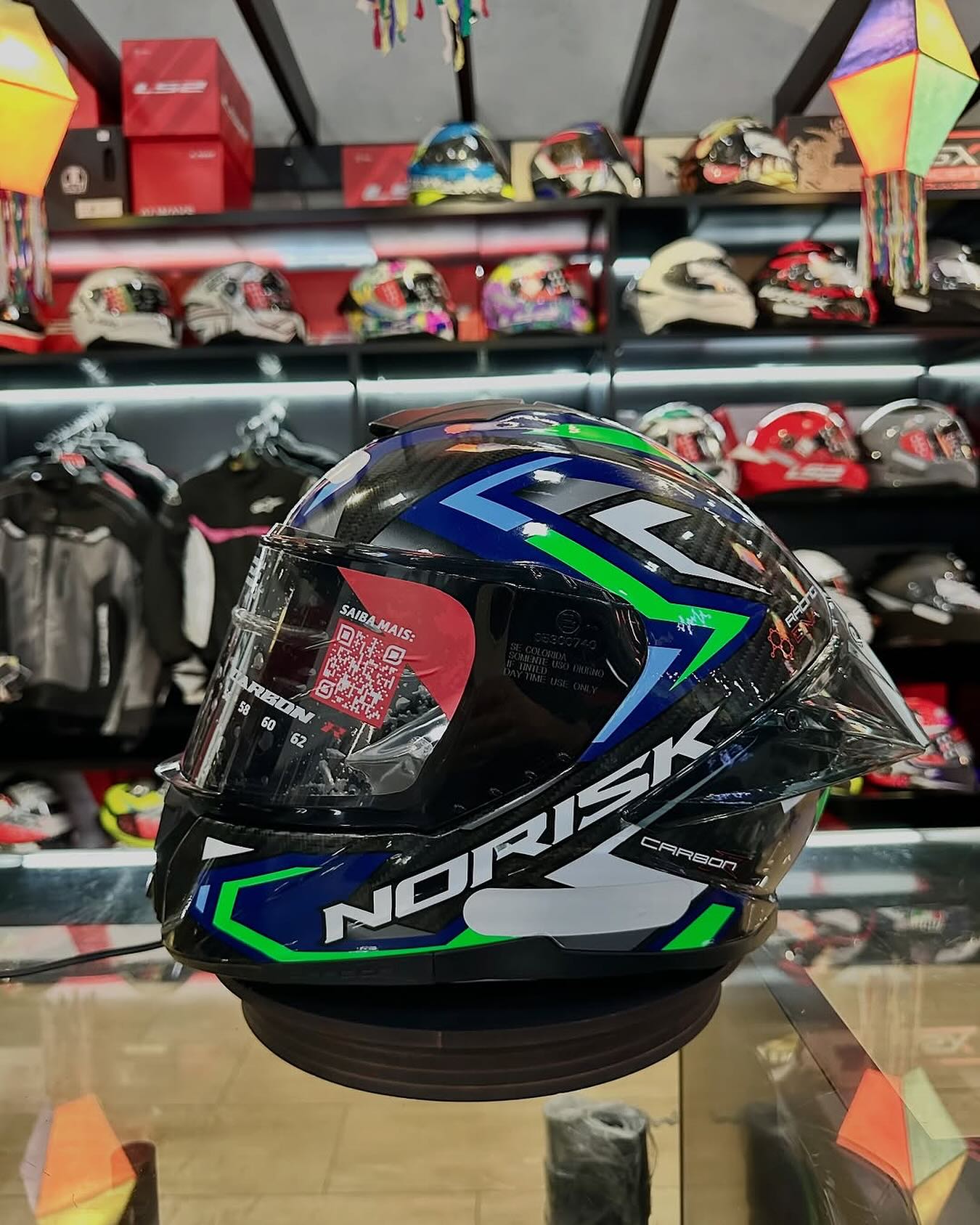 CAPACETE NORISK CARBON R SPOT AZUL