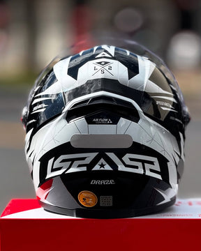 CAPACETE LS2 CLASSIC DRAZE PRETO E BRANCO